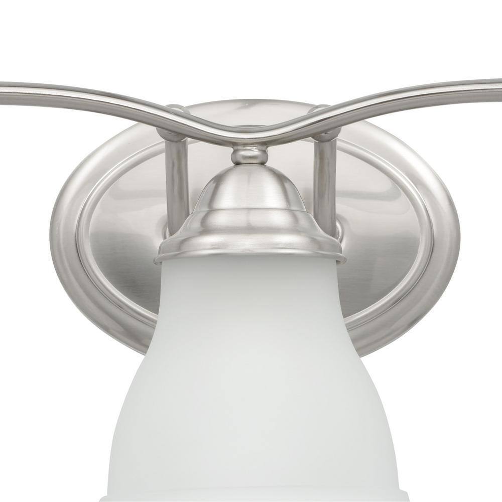 Progress Lighting Trinity 3-Light Brushed Nickel Glass Traditional Bath Vanity