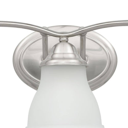 Progress Lighting Trinity 3-Light Brushed Nickel Glass Traditional Bath Vanity