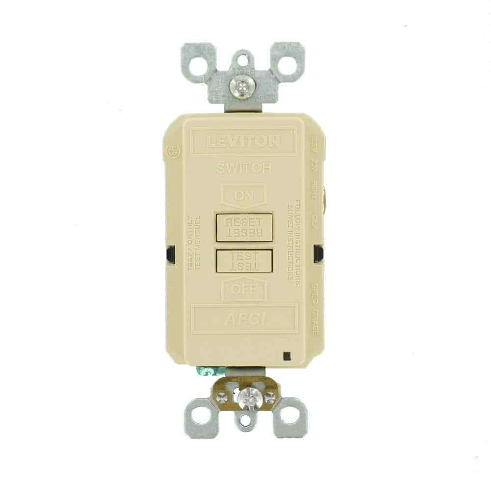 Leviton 20 Amp Arc Fault Circuit Interrupter AFCI Blank Face Outlet Ivory