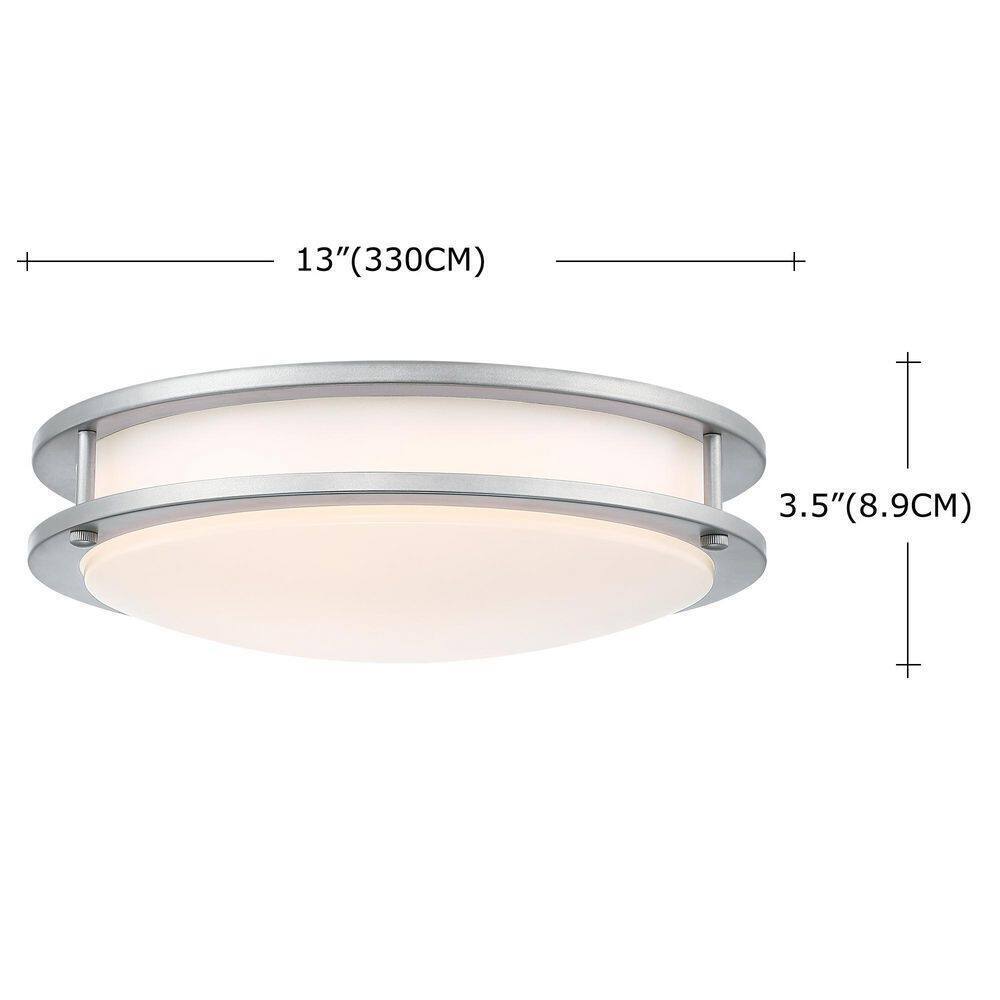Hukoro Hanz 13 in. Brushed Selectable LED 2700K-5000K Flush Mount Ceiling Light