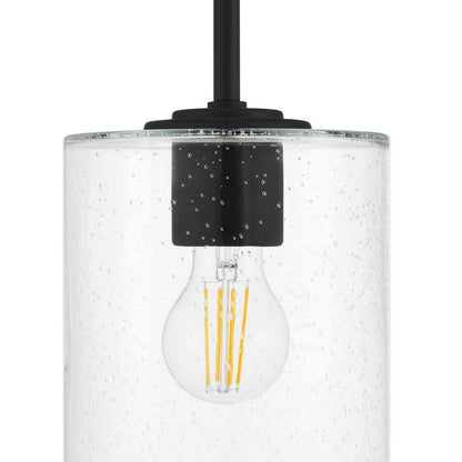 Home Decorators Helenwood 1-Light Matte Black Craftsman Pendant Light