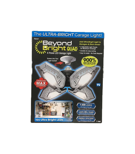 BEYOND BRIGHT 16 in. Black Single Pole 7500 Lumens 4 Panel LED Flush Mount Light