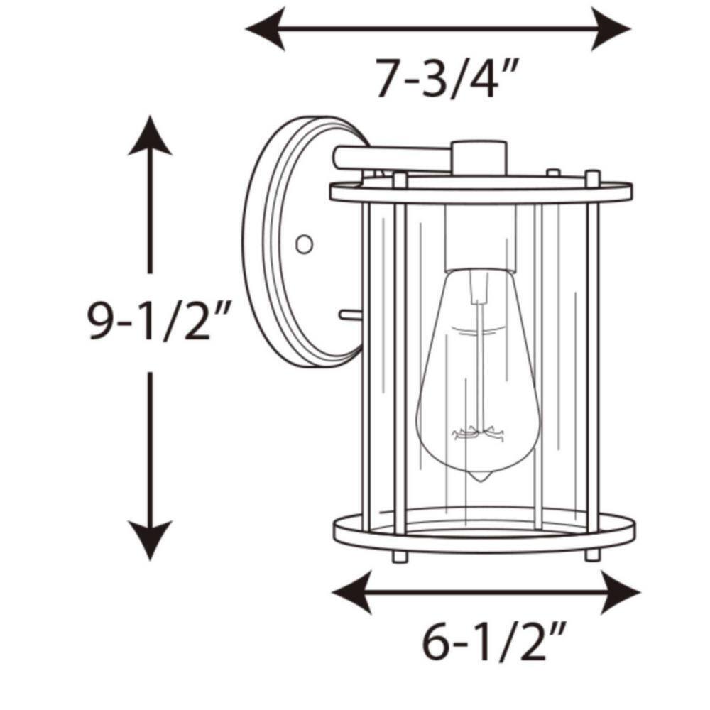 Progress Lighting Gunther Collection 1-Light Antique Bronze Wall Lantern Light