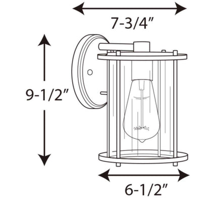 Progress Lighting Gunther Collection 1-Light Antique Bronze Wall Lantern Light