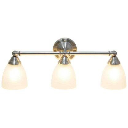 Simple Designs 25 in. Brushed Nickel Classic 3-Light Wall Mounted Vanity