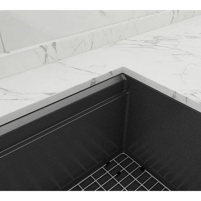 eModernDecor Workstation Undermount Stainless Steel 32 in. Kitchen Sink in Black