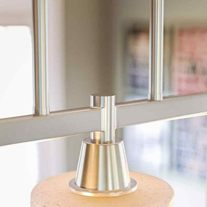Hampton Bay Oron 3-Light Brushed Steel Island Light with White Glass Shades