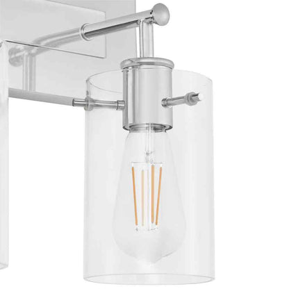 Hampton Bay Regan 21 in. 3-Light Chrome Vanity Light w/ Clear Glass Shades