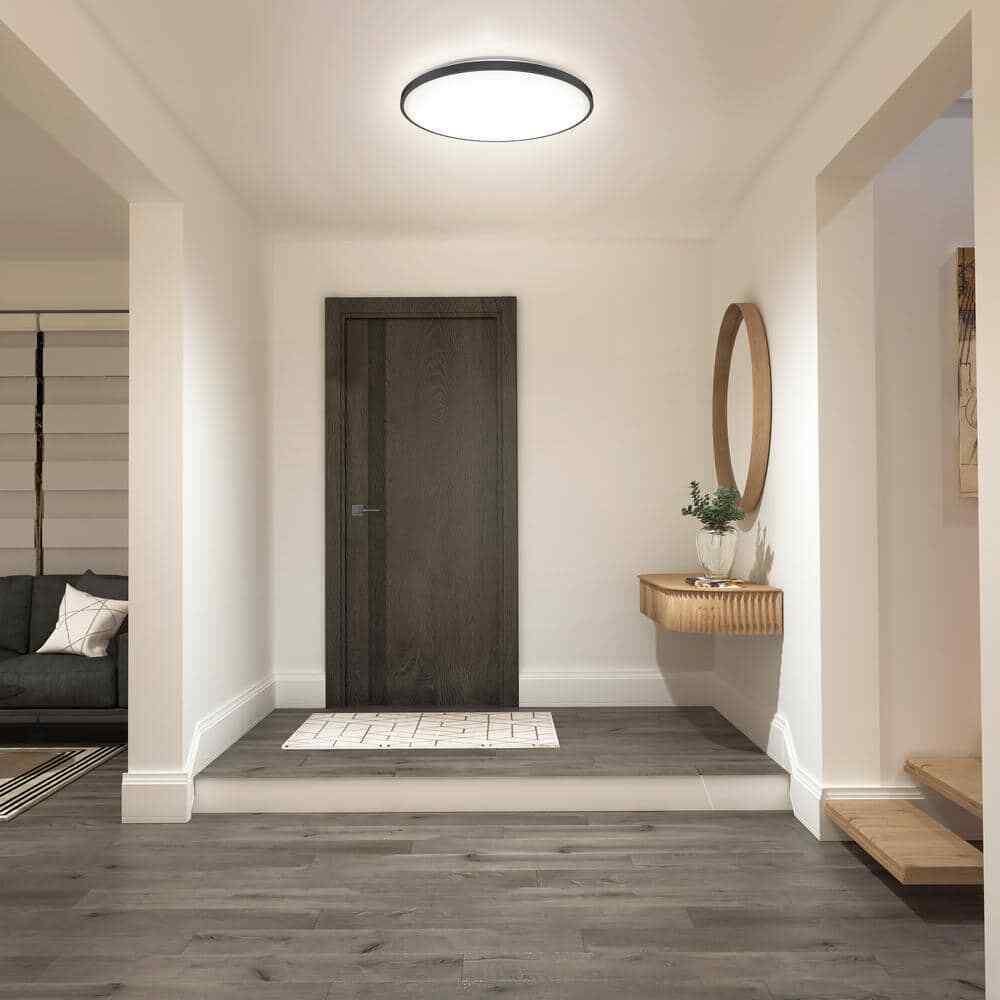 Artika Europa Modern Black LED CCT 3 Flush Mount Ceiling Light Fixture