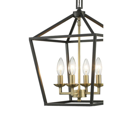Home Decorators Weyburn 4-Light Black and Gold Farmhouse Chandelier