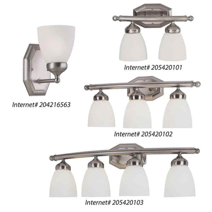 Bel Air Lighting Ashlea 2-Light Brushed Nickel Bathroom Vanity Light Fixture