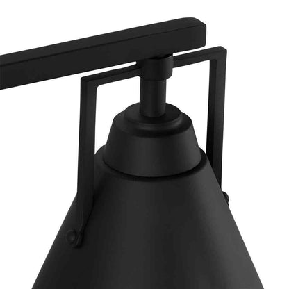 Home Decorators Insdale Matte Black Modern Vanity Light w/ Black Metal Shades