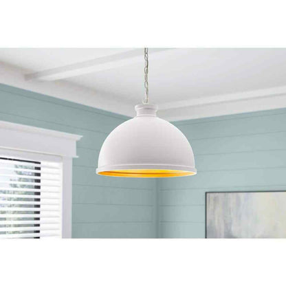 Hampton Bay Tallulah 4-Light White Pendant Hanging Dome Kitchen Pendant Lighting