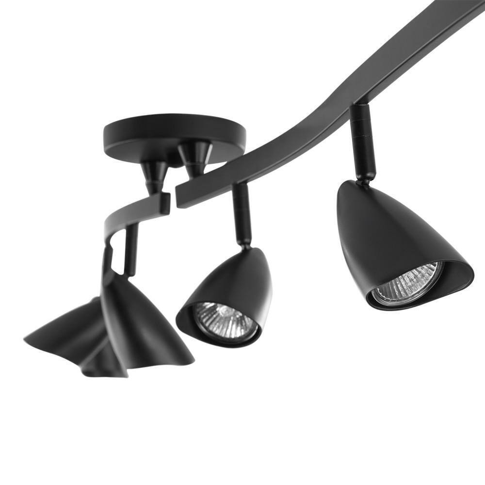 Globe Electric Grayson 4.4 ft. 6-Light Matte Black Halogen Track Lighting Kit