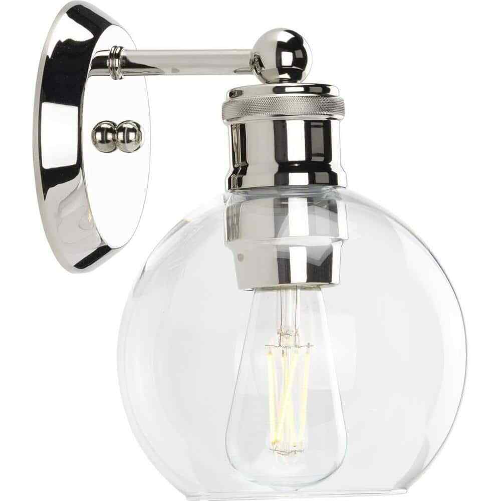 Progress Lighting Hansford 1-Light Polished Nickel Bathroom Vanity Wall Light