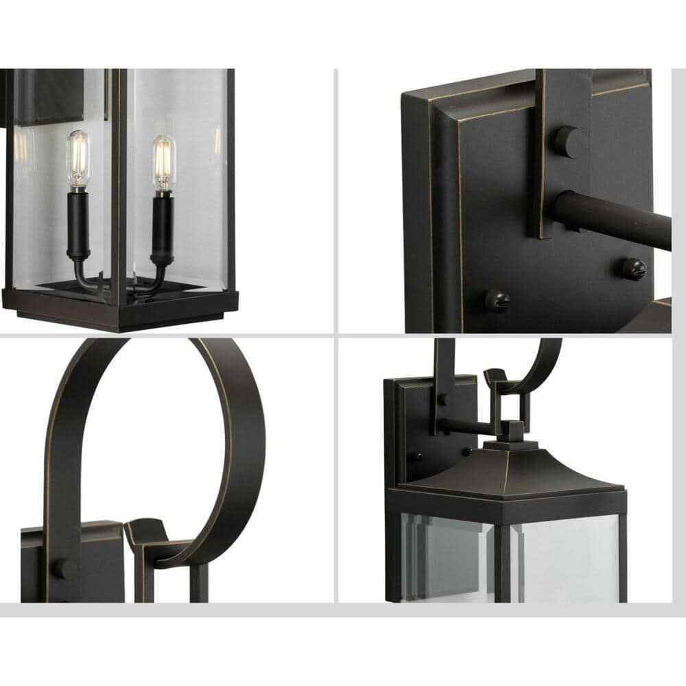 Progress Lighting Gibbes Street Antique Bronze Clear Beveled Glass Wall Light