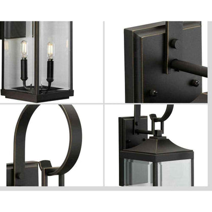 Progress Lighting Gibbes Street Antique Bronze Clear Beveled Glass Wall Light
