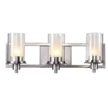 Bel Air Lighting Odyssey 22 in. 3-Light Brushed Nickel Bathroom Vanity Light
