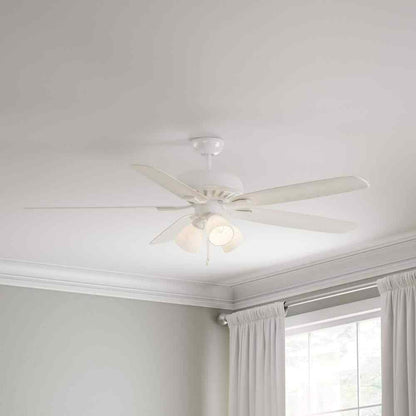 Hampton Bay Rockport 52 in. LED Matte White Ceiling Fan with Light Kit 51752