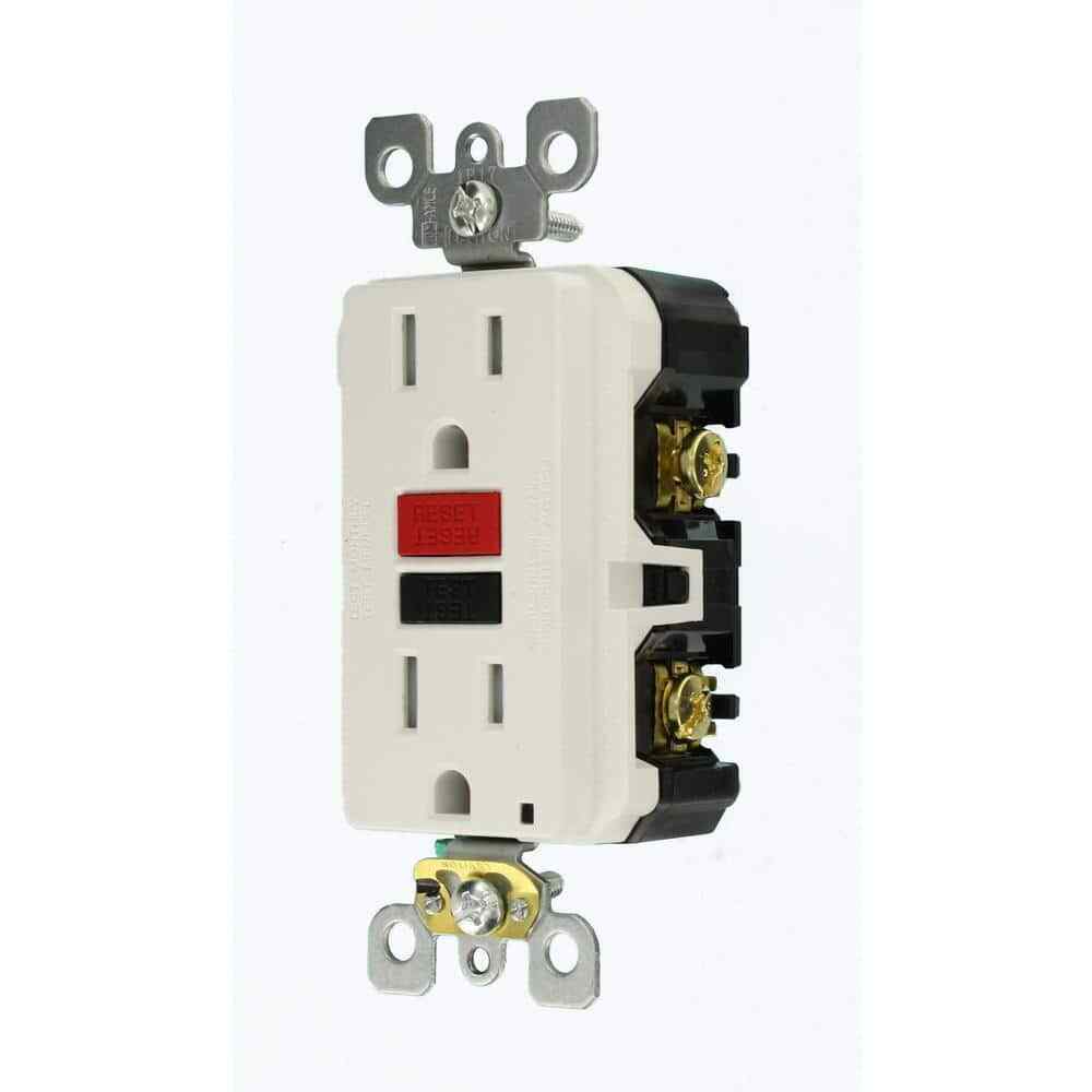 Leviton 15 Amp 125-Volt Self-Test Tamper Resistant GFCI Outlet White