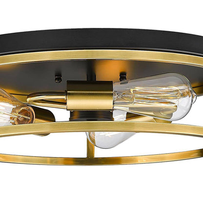 Unbranded Helen 16 in. 3-Light Black and Gold Flush Mount YS2180C16BGD
