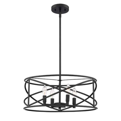 Hampton Bay Hastings 4-Light Satin Bronze Dining Room Chandelier w/ Cage Shade