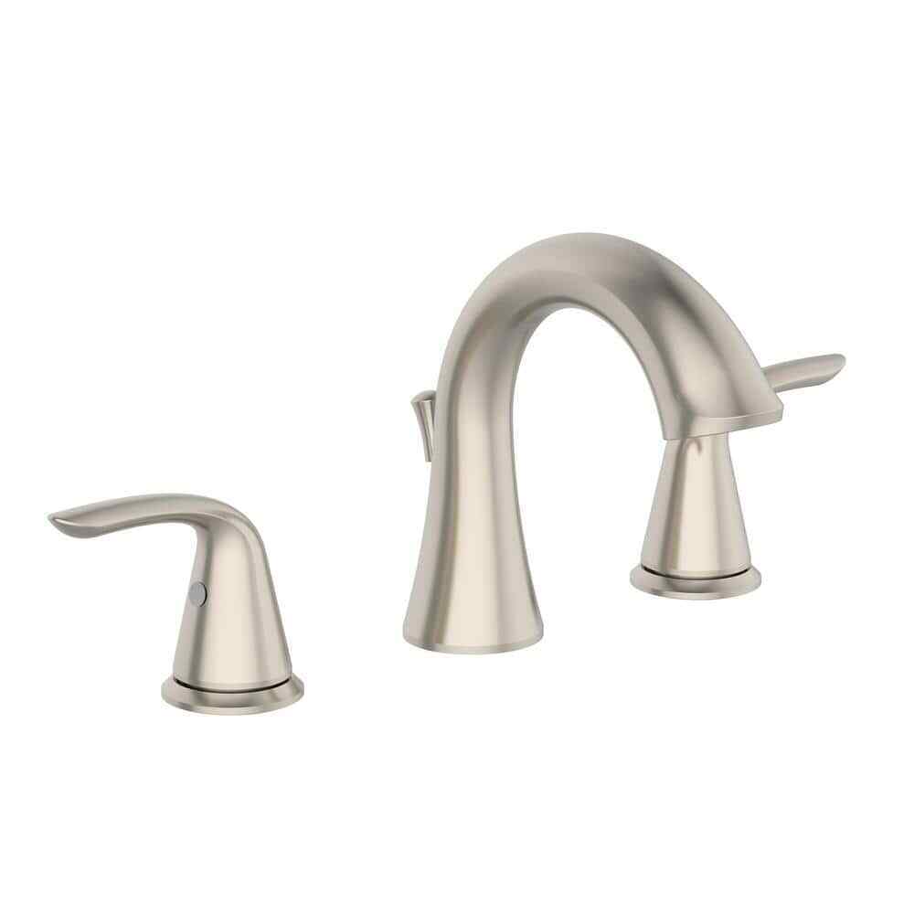 Glacier Bay Irena 8 in. Widespread 2-Handle Bathroom Faucet in Brushed Nickel