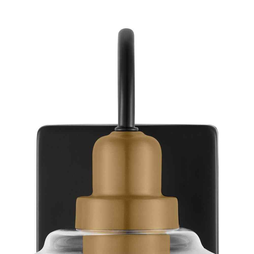 Home Decorators Halyn 4.5 in. 1-Light Matte Black Indoor Wall Sconce