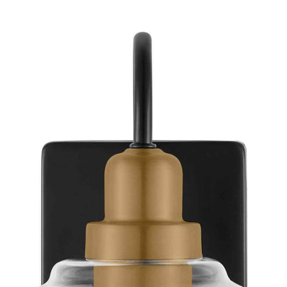 Home Decorators Halyn 4.5 in. 1-Light Matte Black Indoor Wall Sconce