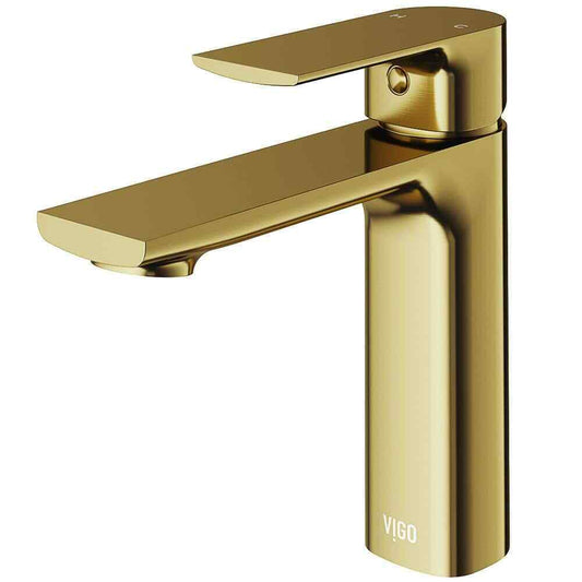 VIGO Davidson Single Handle Single-Hole Bathroom Faucet in Matte Brushed Gold