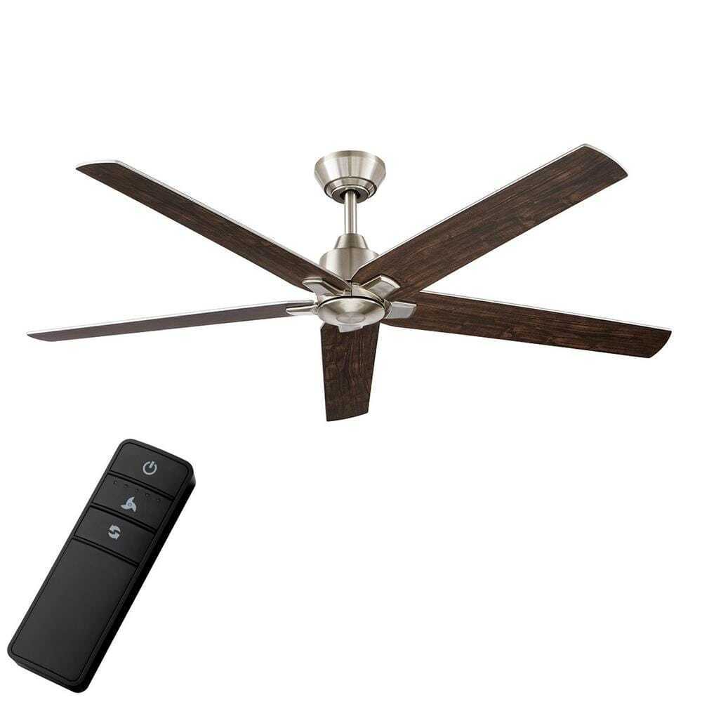 Hampton Bay Bellmore 56 in. Indoor Brushed Nickel Ceiling Fan w/ DC Motor+Remote