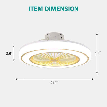 Oaks Aura 20in.LED White Bladeless Smart App Control Low Profile Ceiling Fan