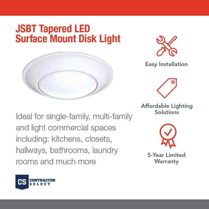 Juno JSBT 7.72 in. Matte White Wet Location Integrated LED Flush Mount Fixture