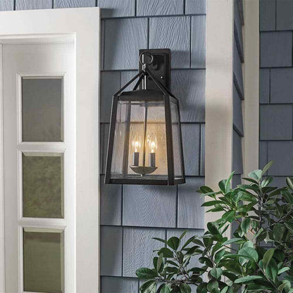 Home Decorators Blakeley Transitional 2-Light Black Outdoor Wall Lantern