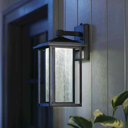 Home Decorators Mauvo Canyon Black Dusk to Dawn LED Outdoor Wall Light