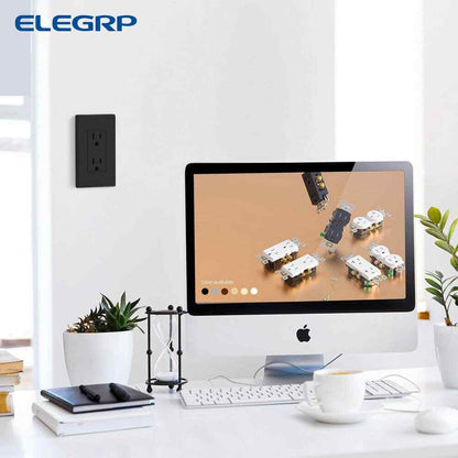 ELEGRP Decorator 15A 125V Residential Grade Self Grounding Duplex Outlet 10-Pack