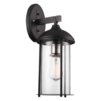 Bel Air Lighting Blues 16.5 in. Black Brushed Nickel Outdoor Wall Light Fixture