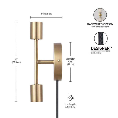 Hampton Bay Stockport 2-Light Brass Wall Sconce 65746