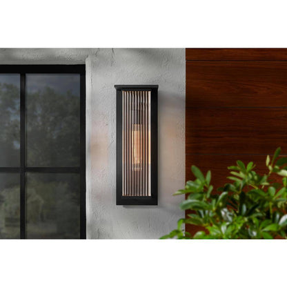 Home Decorators Jardine 20 in. 1-Light Black Modern Outdoor Wall Light Fixture