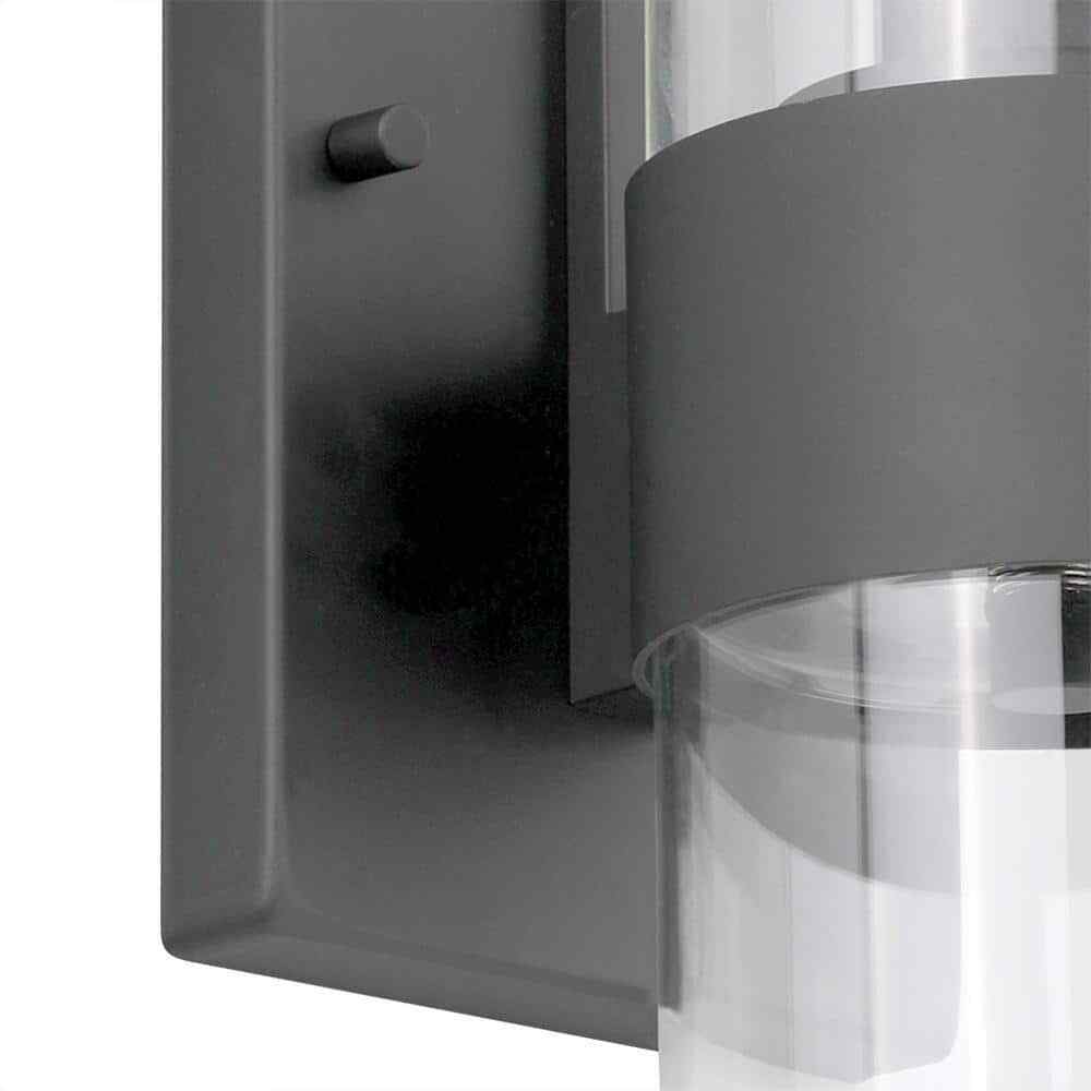 Hampton Bay Denbeck 4.5 in. W Matte Black 1-Light Sconce Clear Glass