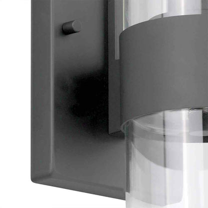 Hampton Bay Denbeck 4.5 in. W Matte Black 1-Light Sconce Clear Glass