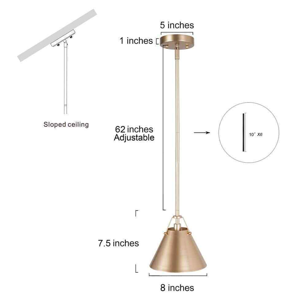 LNC Modern Gold Pendant Light w/ Metal Bell Shade Glam Hanging Light