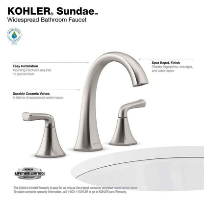 KOHLER Sundae 8 in. Widespread Double Handle Bathroom Faucet