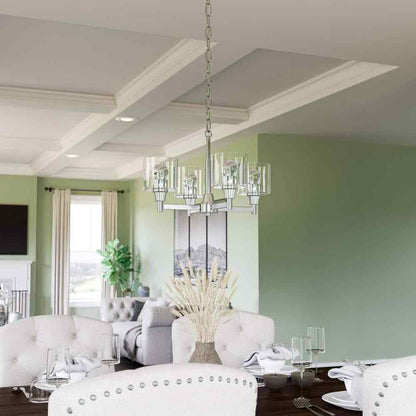 Hampton Bay Oron 4-Light Brushed Nickel Reversible Chandelier