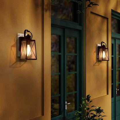 LNC Craftsman 1-Light Rusty Bronze Outdoor Wall Lantern Sconce 2-Pack
