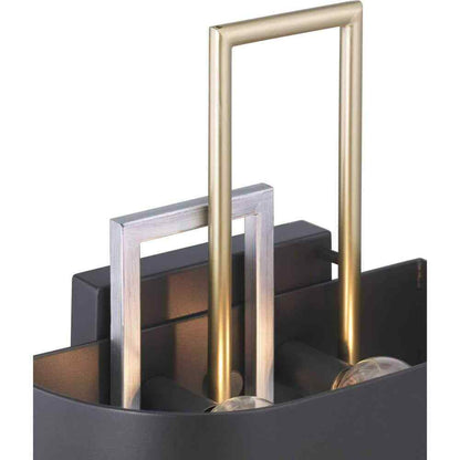 Progress Lighting Adagio Collection 2-Light Black and Gold Modern Wall Sconce