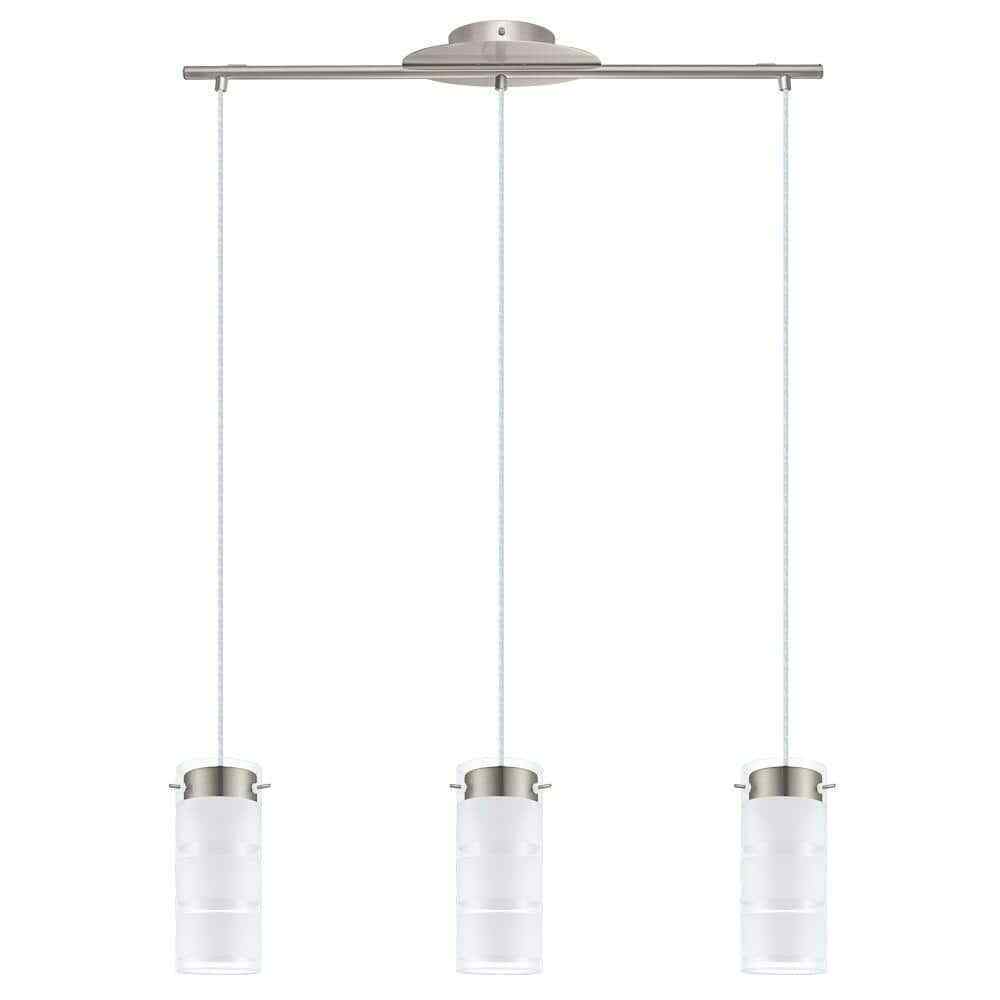 Eglo Olvero 100-Watt Integrated LED Satin Nickel Linear Pendant