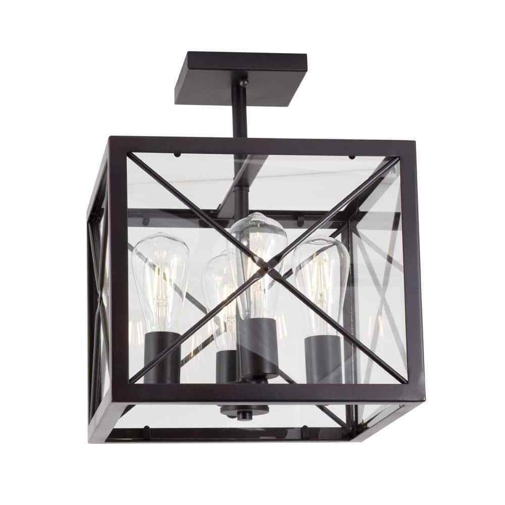 Designers Fountain 14 in. 4-Light Satin Bronze Ceiling Light Semi Flush Mount