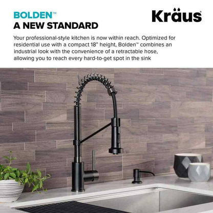 KRAUS Single Handle 18-Inch Pull Down Kitchen Faucet w/ Dual Function Spray Head