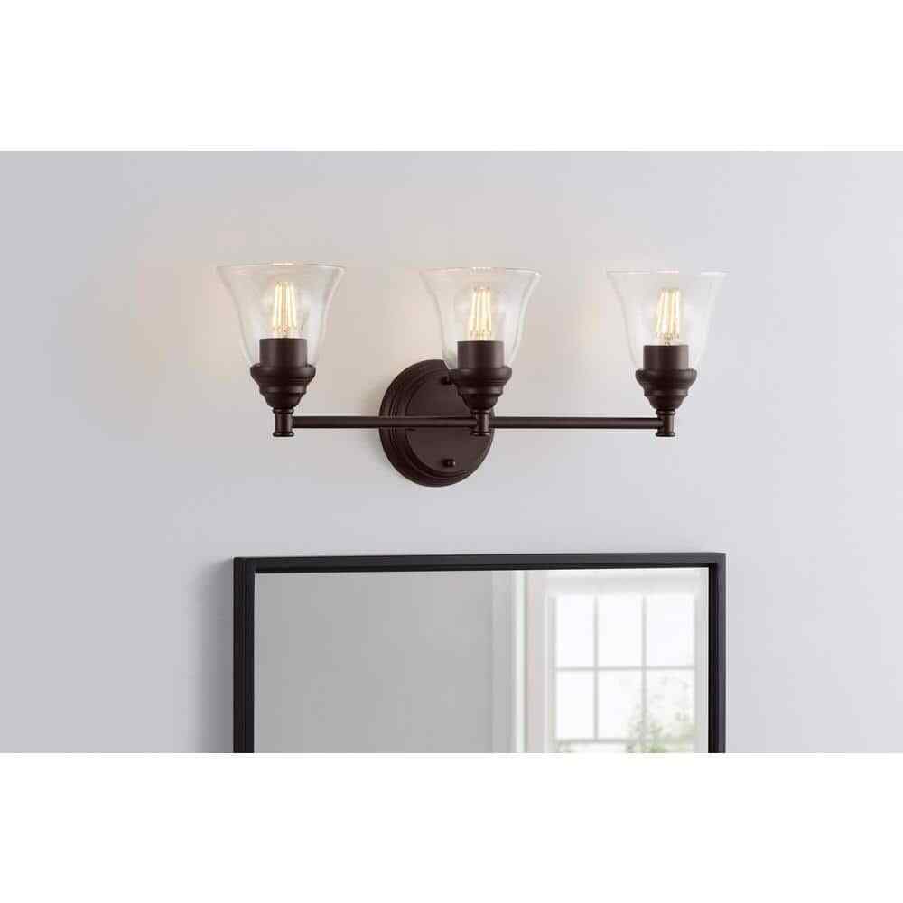 Hampton Bay Marsden 23.5 in. 3-Light Oil Rubbed Bronze Transitional Vanity
